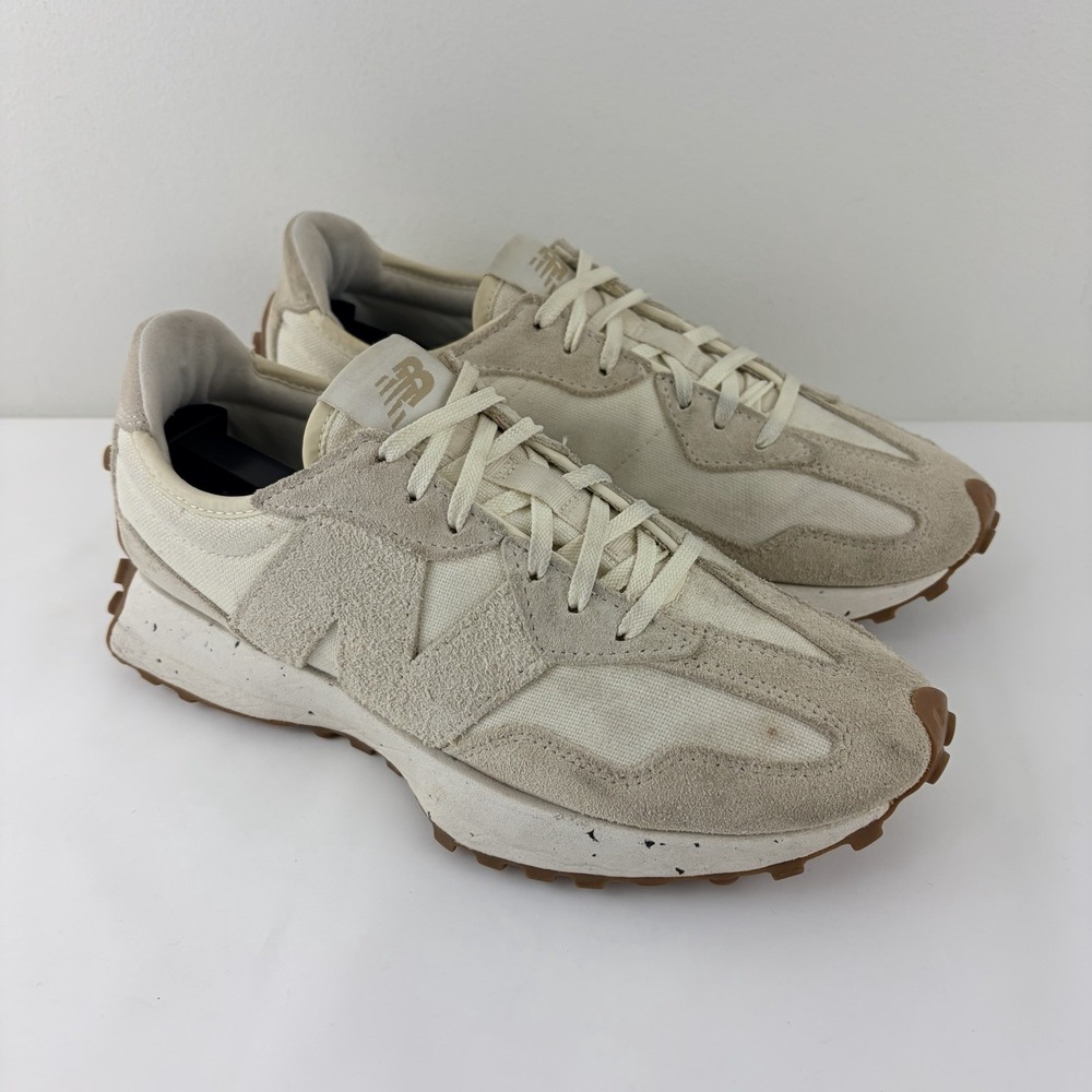 New Balance WS327S Beige Suede Sneakers Womens 9.5 Retro Running Casual Chic
